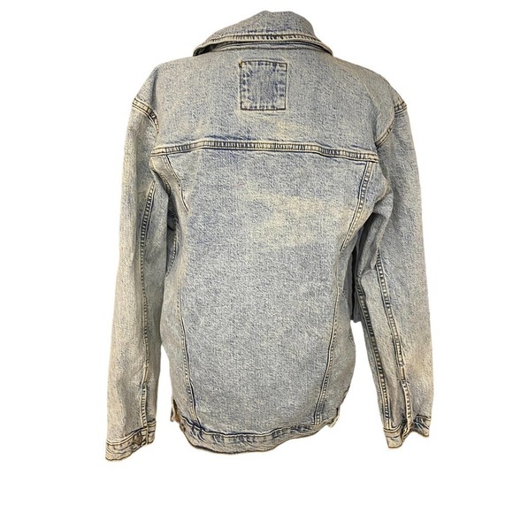Zara Denim trucker Jacket Long Sleeve Pockets Cotton Blend Light Blue Size Small - Picture 4 of 12
